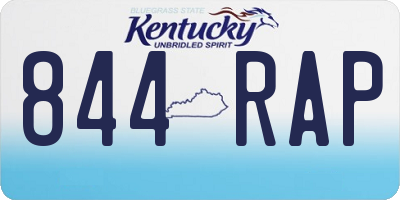 KY license plate 844RAP