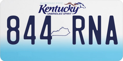 KY license plate 844RNA