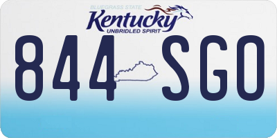 KY license plate 844SGO