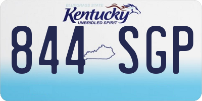 KY license plate 844SGP
