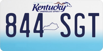 KY license plate 844SGT