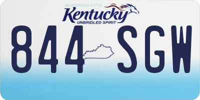 KY license plate 844SGW