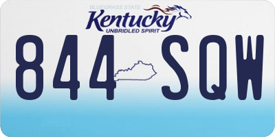 KY license plate 844SQW