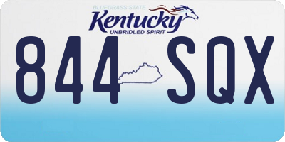 KY license plate 844SQX