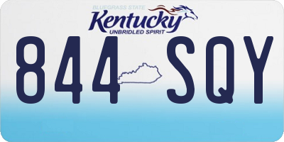 KY license plate 844SQY