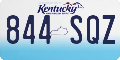 KY license plate 844SQZ