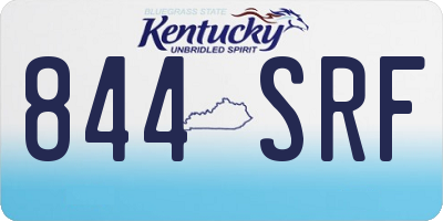 KY license plate 844SRF