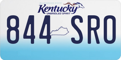 KY license plate 844SRO