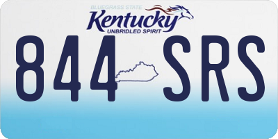 KY license plate 844SRS
