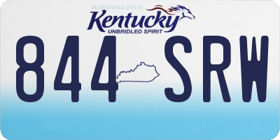 KY license plate 844SRW