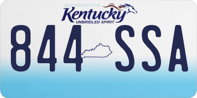 KY license plate 844SSA