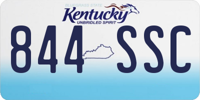 KY license plate 844SSC