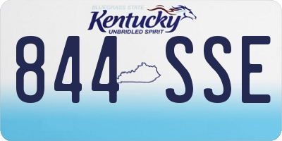 KY license plate 844SSE