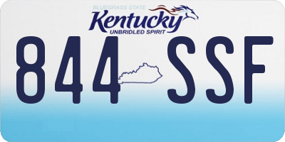KY license plate 844SSF