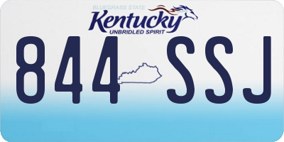 KY license plate 844SSJ