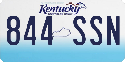 KY license plate 844SSN