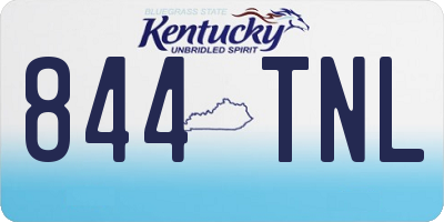 KY license plate 844TNL