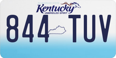KY license plate 844TUV