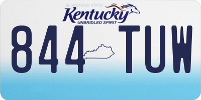 KY license plate 844TUW