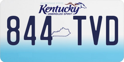 KY license plate 844TVD