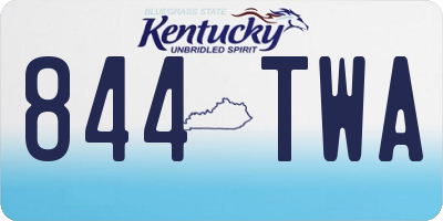 KY license plate 844TWA