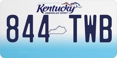KY license plate 844TWB