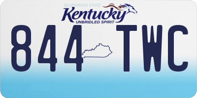 KY license plate 844TWC