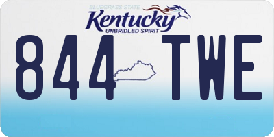 KY license plate 844TWE
