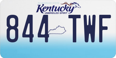 KY license plate 844TWF