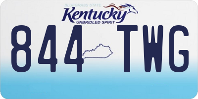 KY license plate 844TWG
