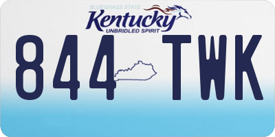 KY license plate 844TWK