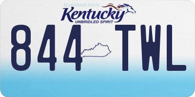KY license plate 844TWL