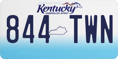 KY license plate 844TWN