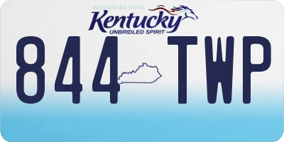 KY license plate 844TWP