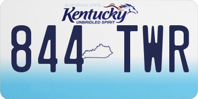 KY license plate 844TWR
