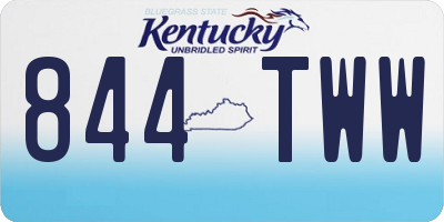 KY license plate 844TWW