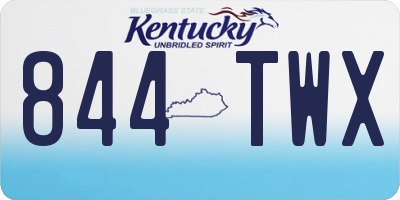 KY license plate 844TWX