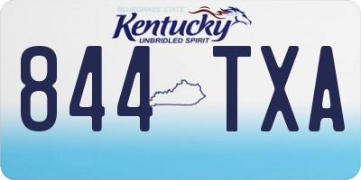 KY license plate 844TXA