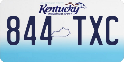 KY license plate 844TXC