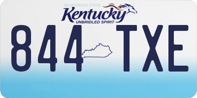 KY license plate 844TXE