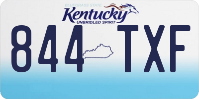 KY license plate 844TXF