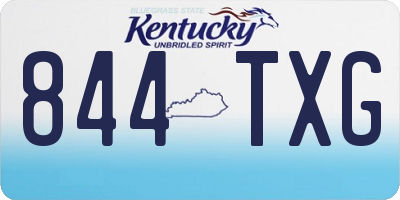 KY license plate 844TXG