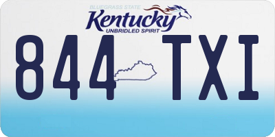 KY license plate 844TXI