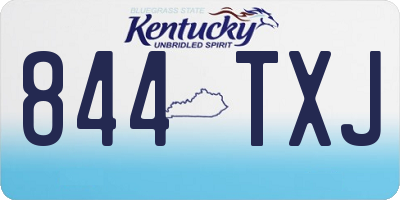 KY license plate 844TXJ