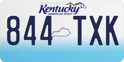KY license plate 844TXK