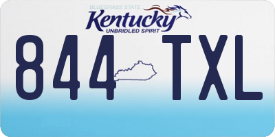 KY license plate 844TXL