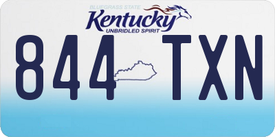 KY license plate 844TXN
