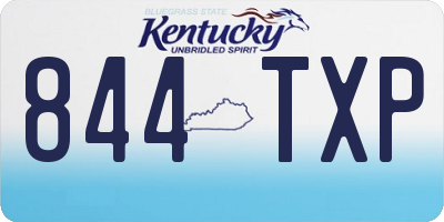 KY license plate 844TXP