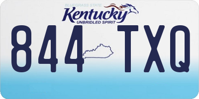 KY license plate 844TXQ