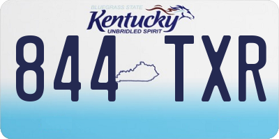 KY license plate 844TXR